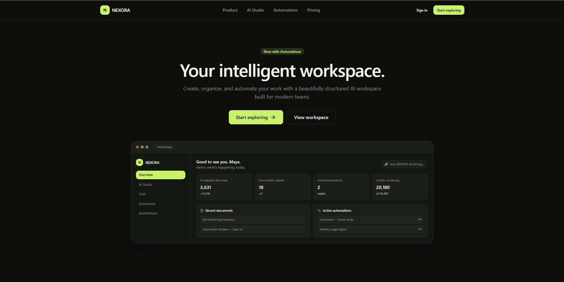 Homepage preview for this template