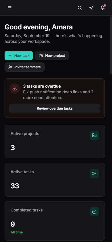 Preview of the NEURAL template's mobile layout